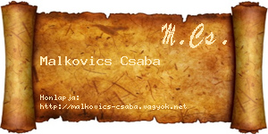 Malkovics Csaba névjegykártya